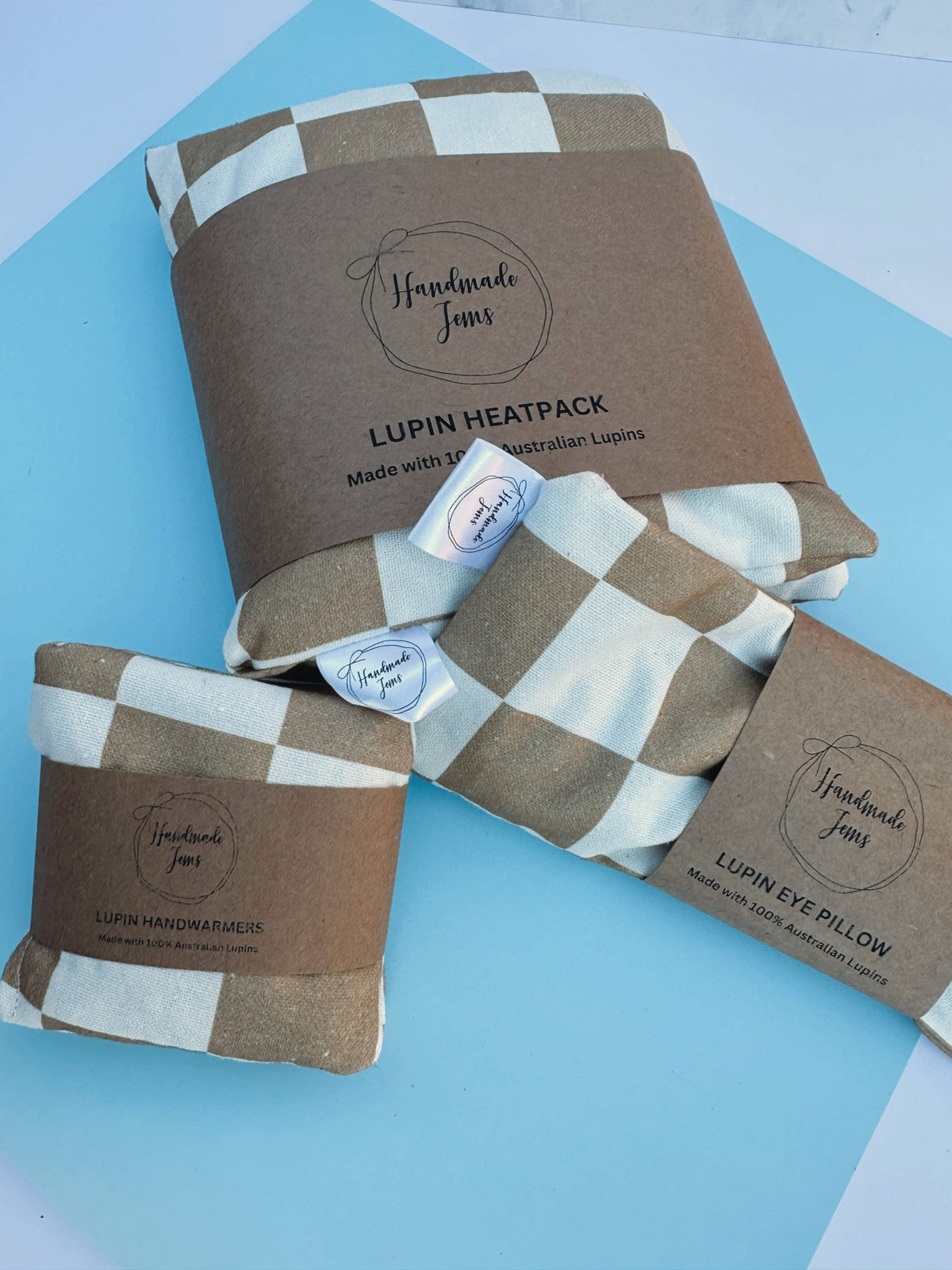 Beige Check Lupin Eye Pillow