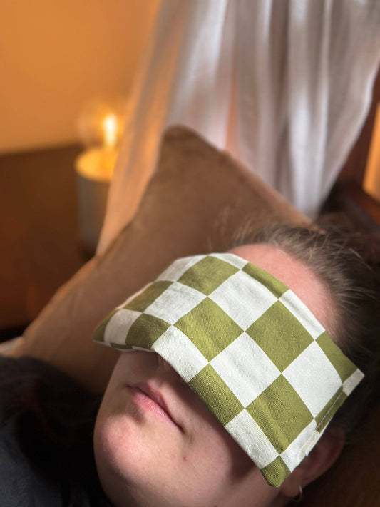 Beige Check Lupin Eye Pillow