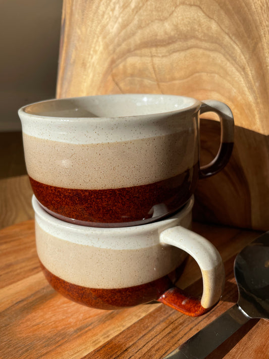 Pre loved pair of soup bowl set